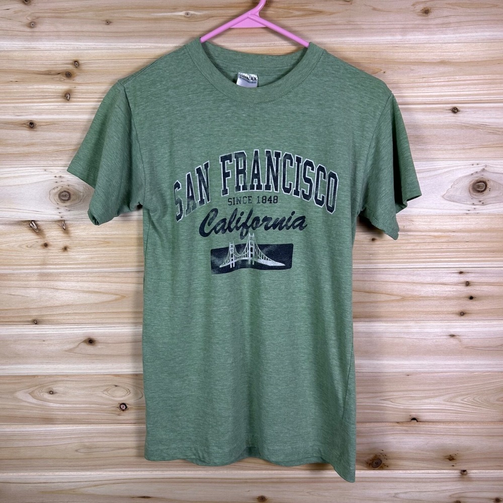 San Francisco T-Shirt Mens Small California Green Golden Gate Bridge Shirt